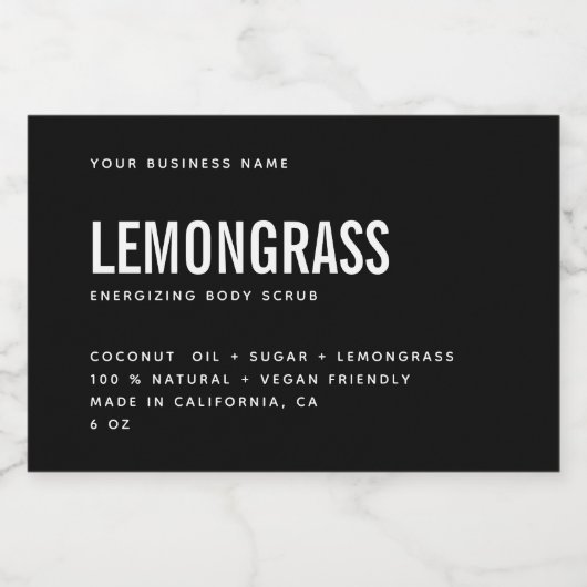 Moderne zwarte witte rommel schrobt productlabel voedselcontainer etiket (Enkel label)