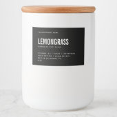 Moderne zwarte witte rommel schrobt productlabel voedselcontainer etiket (Voorkant)