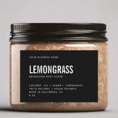 Moderne zwarte witte rommel schrobt productlabel voedselcontainer etiket