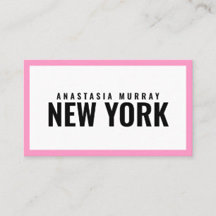 Moderne Zwarte Witte Roze Minimalistische Luxe Boe Visitekaartje