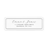 Moderne Zwarte & Witte Script Bruiloft Etiket (Voorkant)