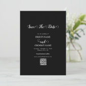 Moderne Zwarte & Witte Script Koppel Foto Huwelijk Save The Date (Staand voorkant)