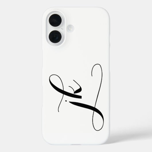 Moderne Zwarte Witte Script Monogram Naam Case-Mate iPhone Case (Achterkant)