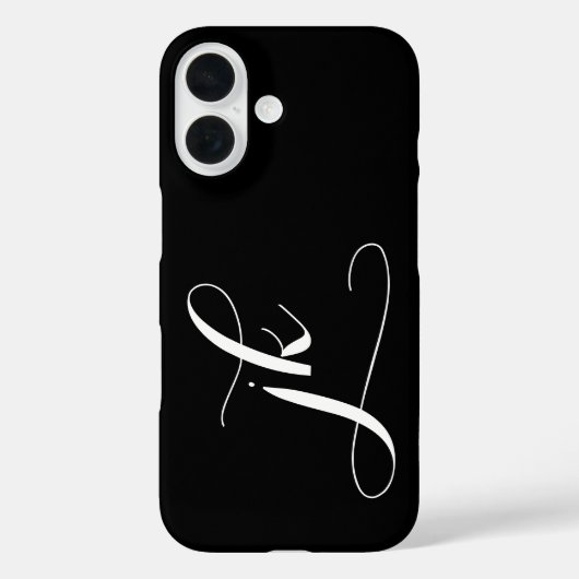 Moderne Zwarte Witte Script Monogram Naam Case-Mate iPhone Case (Achterkant)