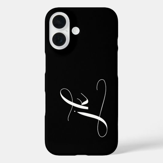 Moderne Zwarte Witte Script Monogram Naam Case-Mate iPhone Case (Achterkant)