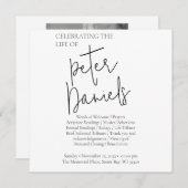 Moderne zwarte & witte scriptfotograefkaart (Voorkant / Achterkant)