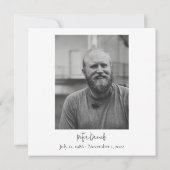 Moderne zwarte & witte scriptfotograefkaart (Achterkant)