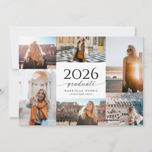 Moderne Zwarte + Witte Scriptie 2026 Afstuderen Kaart (Voorkant)