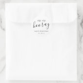 Moderne Zwarte Witte Sip Sip Hooray Bruidsfeest Ronde Sticker (Tas)