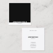 Moderne zwarte witte Sjabloon met elegant Vierkante Visitekaartje (Voorkant / Achterkant)