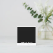 Moderne zwarte witte Sjabloon met elegant Vierkante Visitekaartje (Staand voorkant)