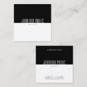 Moderne zwarte witte Sjabloon met elegant Vierkante Visitekaartje (Voorkant / Achterkant)