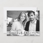 Moderne zwarte & witte sla onze Datum fotokaart op Save The Date