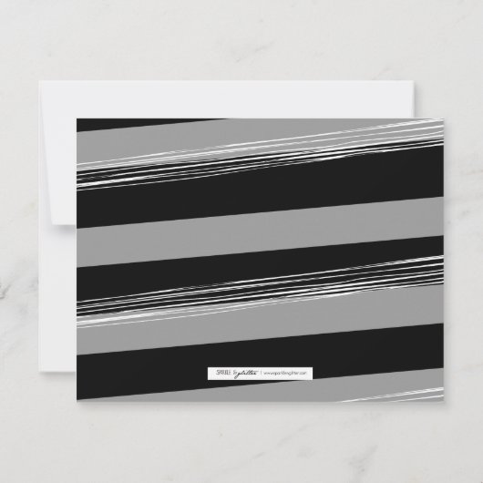 Moderne zwarte & witte sla onze Datum fotokaart op Save The Date (Achterkant)