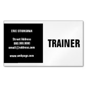 Moderne zwarte witte splitsing magnetisch visitekaartje (Voorkant)