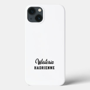 Moderne Zwarte Witte Sport Monogramnaam Case-Mate iPhone Case