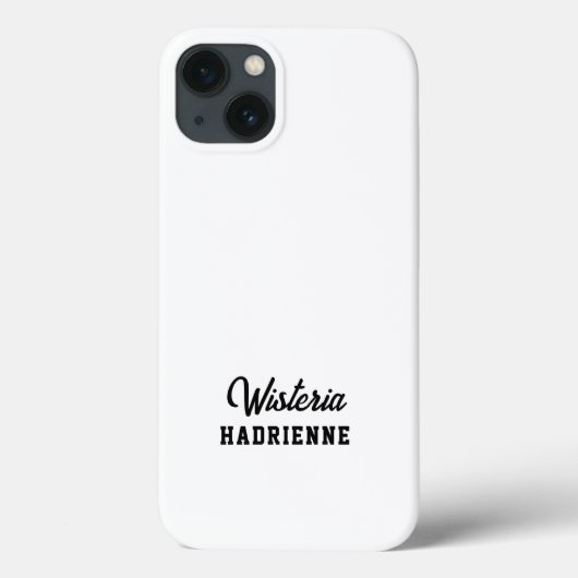 Moderne Zwarte Witte Sport Monogramnaam Case-Mate iPhone Case (Achterkant)