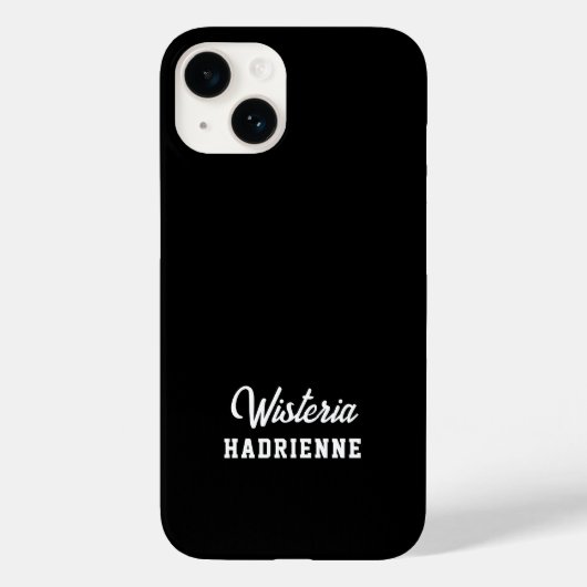 Moderne Zwarte Witte Sport Monogramnaam Case-Mate iPhone Case (Achterkant)