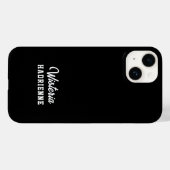 Moderne Zwarte Witte Sport Monogramnaam Case-Mate iPhone Case (Achterkant (horizontaal))