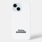 Moderne Zwarte Witte Sport Monogramnaam Case-Mate iPhone Case (Achterkant)