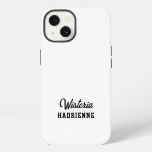 Moderne Zwarte Witte Sport Monogramnaam iPhone 13 Hoesje
