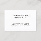 Moderne zwarte witte, stijlvolle Sjabloon bovenaan Visitekaartje (Achterkant)