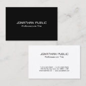 Moderne zwarte witte, stijlvolle Sjabloon bovenaan Visitekaartje (Voorkant / Achterkant)