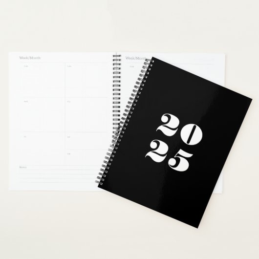Moderne, zwarte, witte, stijlvolle typografie planner (Display)