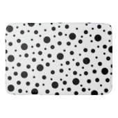 Moderne Zwarte Witte Stippen Badmat (Voorkant)
