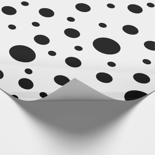 Moderne Zwarte Witte Stippen Cadeaupapier (Hoek)