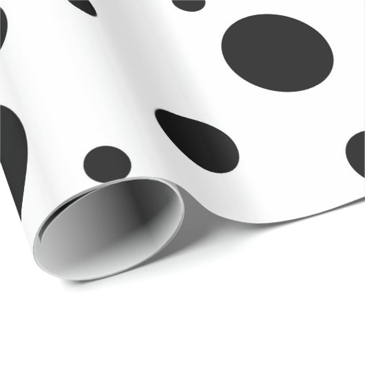 Moderne Zwarte Witte Stippen Cadeaupapier (Rol Hoek)