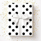 Moderne Zwarte Witte Stippen Cadeaupapier