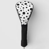 Moderne Zwarte Witte Stippen Golfheadcover (Voorkant)
