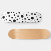 Moderne Zwarte Witte Stippen Persoonlijk Skateboard (Horizontaal)