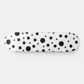 Moderne Zwarte Witte Stippen Persoonlijk Skateboard (Horizontaal)