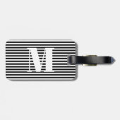 Moderne zwarte witte strepen, aangepast initiaal bagagelabel (Achterkant horizontaal)