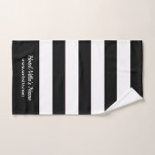 Moderne zwarte & witte strepen - Aangepaste zakeli Bad Handdoek (Handdoek)