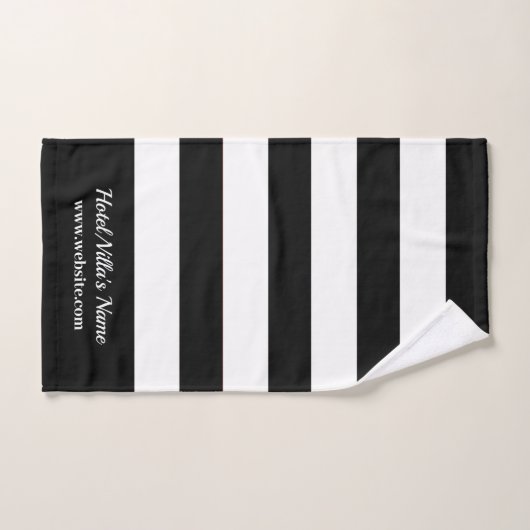 Moderne zwarte & witte strepen - Aangepaste zakeli Bad Handdoek (Handdoek)