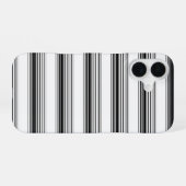 Moderne zwarte witte strepen iPhone 16 hoesje (Achterkant horizontaal)