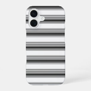 Moderne zwarte witte strepen iPhone 16 hoesje