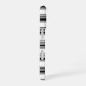 Moderne zwarte witte strepen iPhone 16 hoesje (Rechterkant)