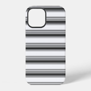 Moderne zwarte witte strepen iPhone 12 hoesje