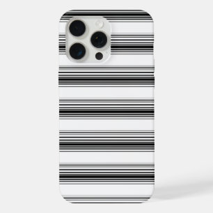 Moderne zwarte witte strepen iPhone 15 pro max case