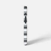 Moderne zwarte witte strepen iPhone hoesje (Linkerkant)