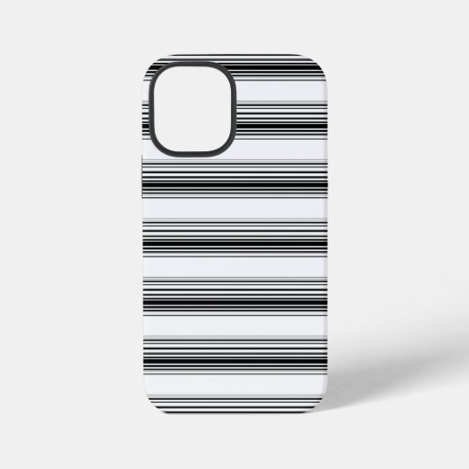 Moderne zwarte witte strepen iPhone hoesje (Achterkant)