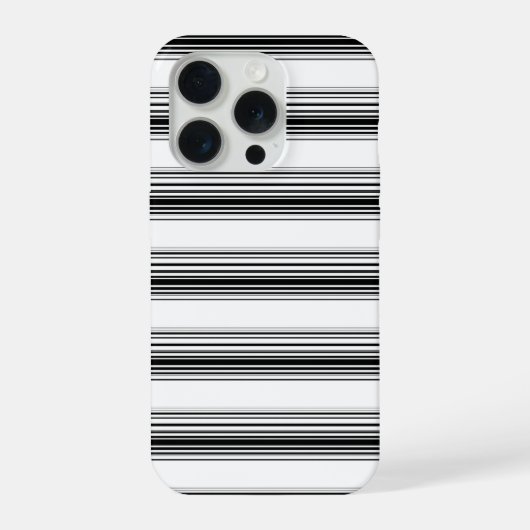 Moderne zwarte witte strepen iPhone hoesje (Achterkant)