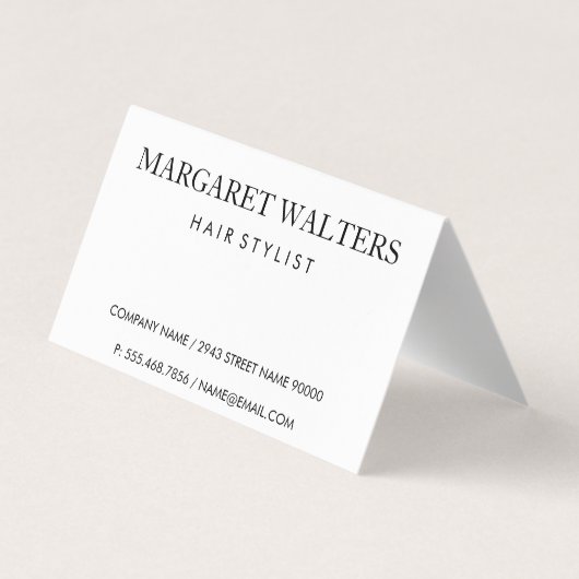 Moderne zwarte witte strepen monogram visitekaartje (Achterkant)