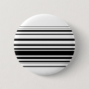 Moderne zwarte witte strepen ronde button 5,7 cm