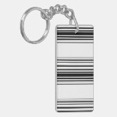 Moderne zwarte witte strepen sleutelhanger (Voorkant Links)