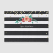 Moderne, zwarte witte striped Gold-tapepapier Tissuepapier (Voorkant)
